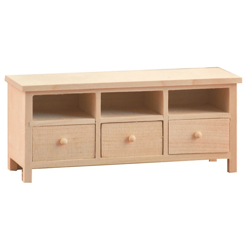 

1/12 Dollhouse Miniature Furniture Wooden TV Cabinet Display Storage Cabinet for Dollhouse Decoration Accessories