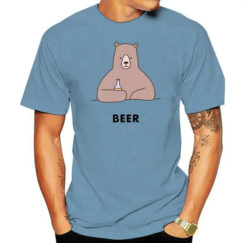 

Beer Bear White, Custom Made Men'S T-Shirt For Youth Middle-Age Old Age Tee Shirt