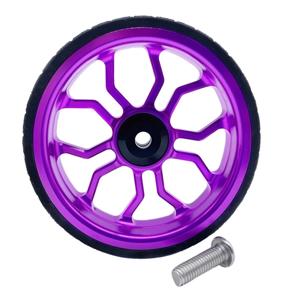 

Folding Bike Easy Wheel CNC Aluminum Alloy Easy Wheel for Brompton Folding Bike Upgraded Widened Easy Wheel,Purple