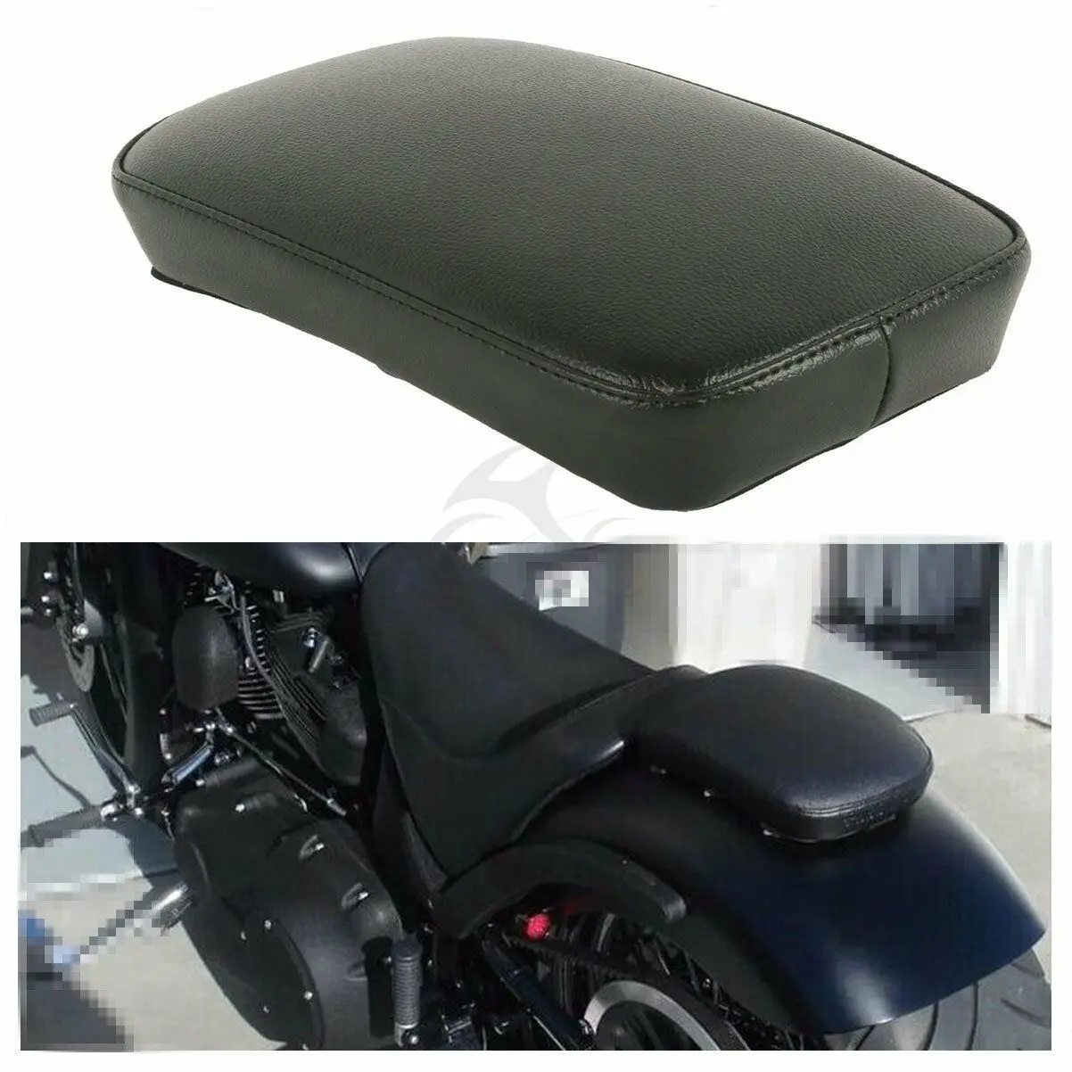 

Balck Passenger Seat Backrest Pad W/ 6 Sucker Removable fit For Harley Cruiser