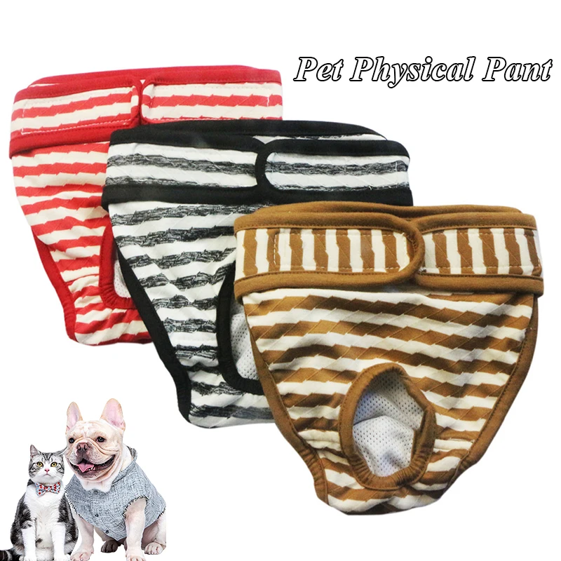 

stripe Pet Physiological Pants Dog Female Dog Shorts Panties Menstruation Underwear Briefs Pet Pant Diaper Sanitary Washable
