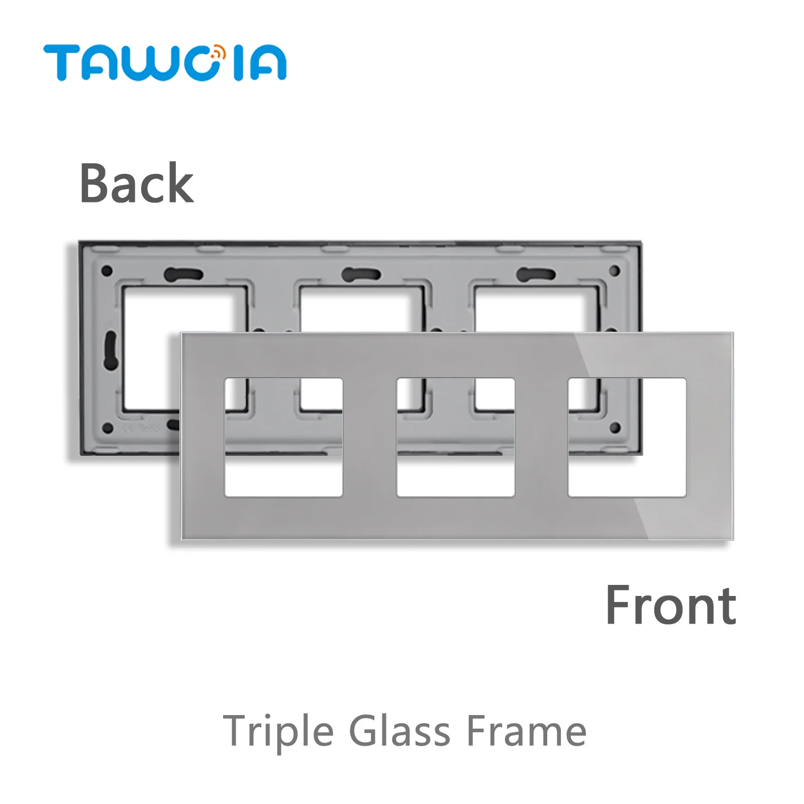 

TAWOIA только стеклянная рамка панель Одиночная двойная рамка настенная розетка три четыре рамки белые черные золотые серые DIY часть с металлической рамкой