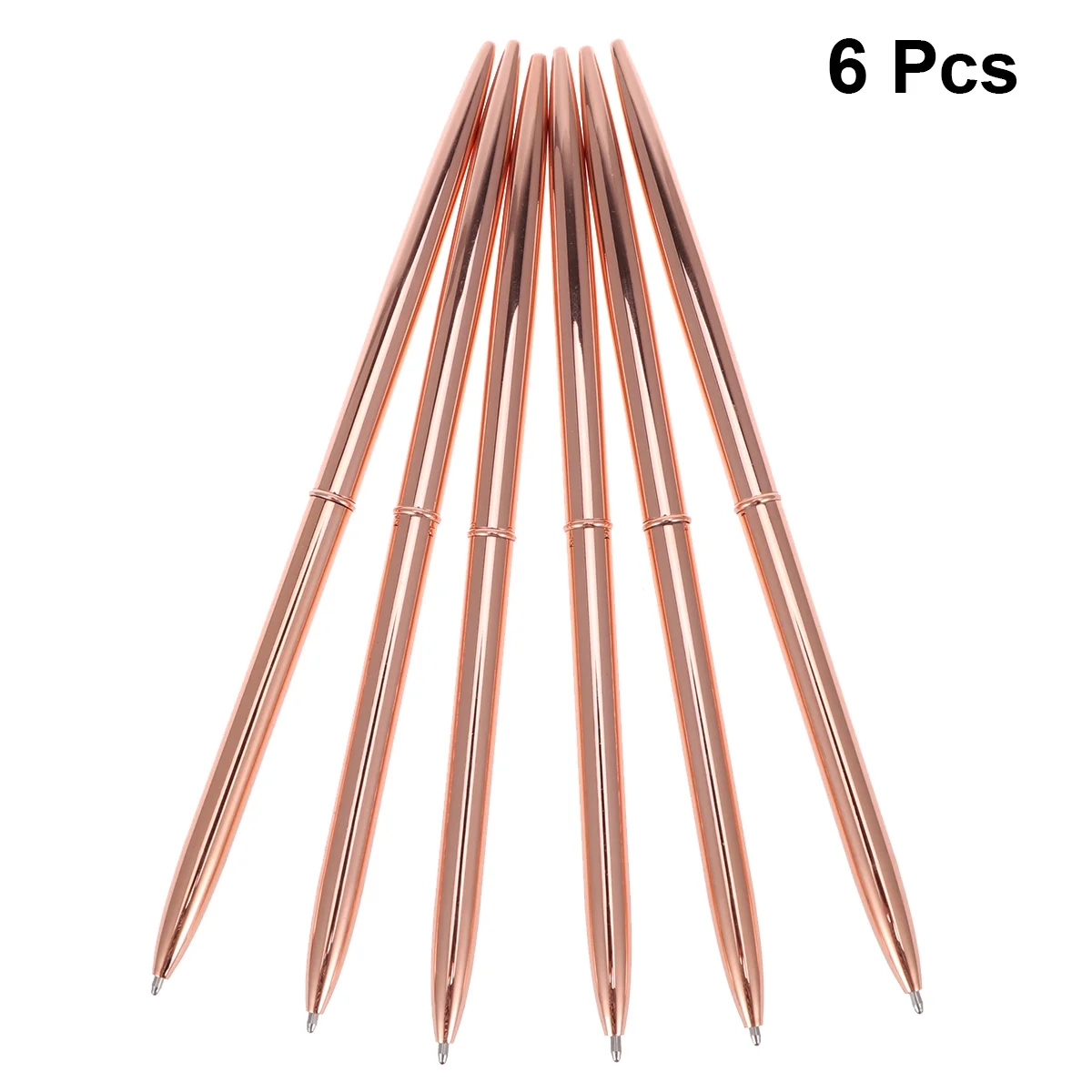 

6 PCS Blue Pens Metal Ballpoint Pen Blue Ballpoint Pens Pens Journaling Blue Ink Pen Refill Rose Gold Office Supplies