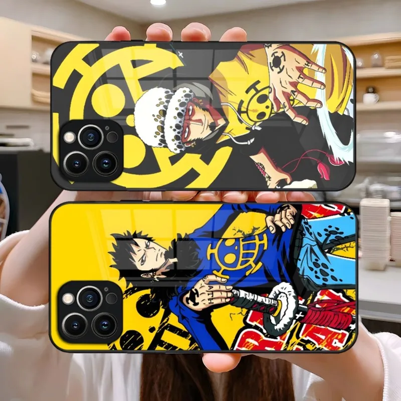 

Anime Trafalgar Law Phone Case Luxury Design Glass For IPhone 14 Pro 12 11 13 Mini X XR XS Max 8 7 6 Plus SE Back Cover