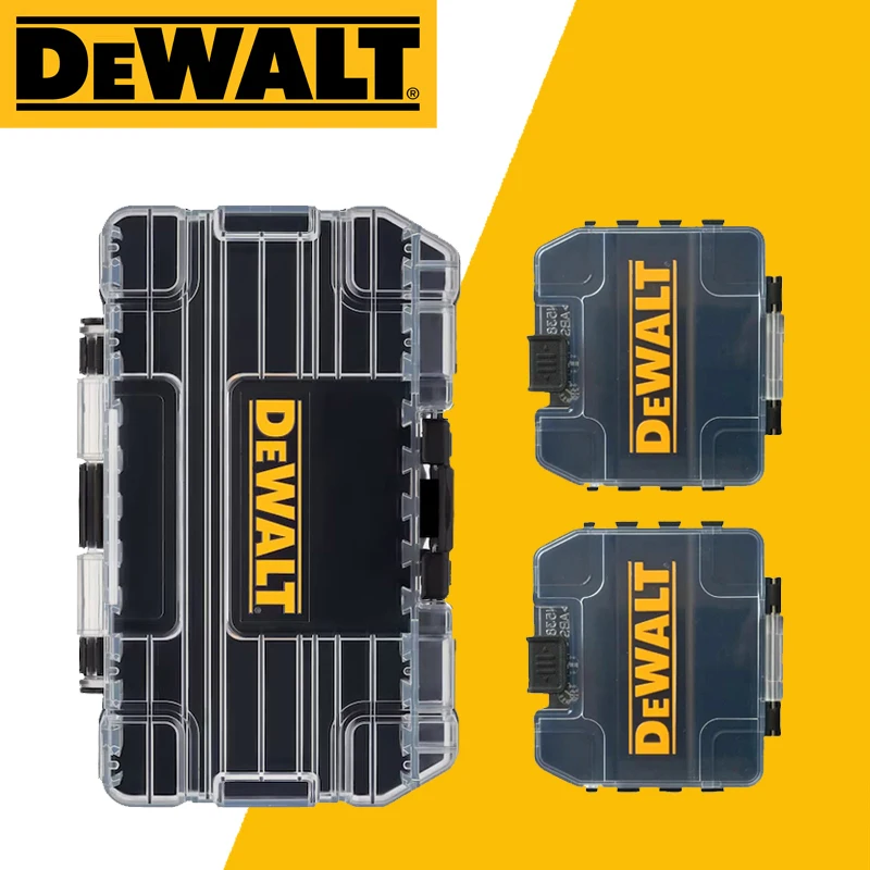 

DEWALT TSTAK Mini Tough Tool Case Черный Средний 1 шт. Маленький набор из 2 предметов Многофункциональный штабелируемый ящик для хранения деталей с твердым корпусом