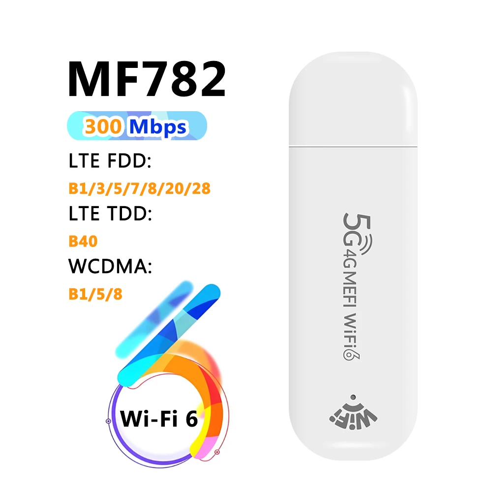 TIANJIE MF782D Wi-Fi 6 USB 모뎀 휴대용 모바일 와이파이 핫스팟, 3 안테나 MIMO 기술 와이파이 라우터, SIM 라우터 글로벌 밴드