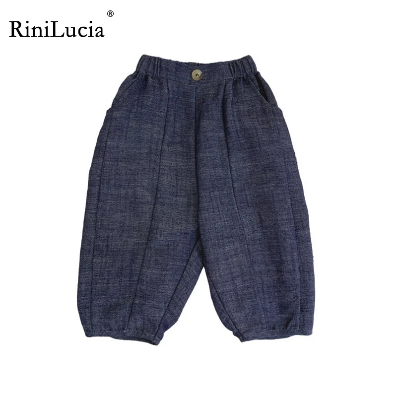 

RiniLucia Baby Jeans Solid Color Jeans For Girls Spring Autumn Summer Loose Jeans Baby Girl Casual Style Toddler Girl Clothes