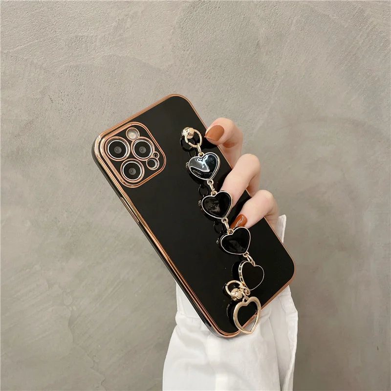 Мягкий защитный чехол для iPhone роскошный с милым сердцем подходит 11 Pro max 12 Mini x XS XR |