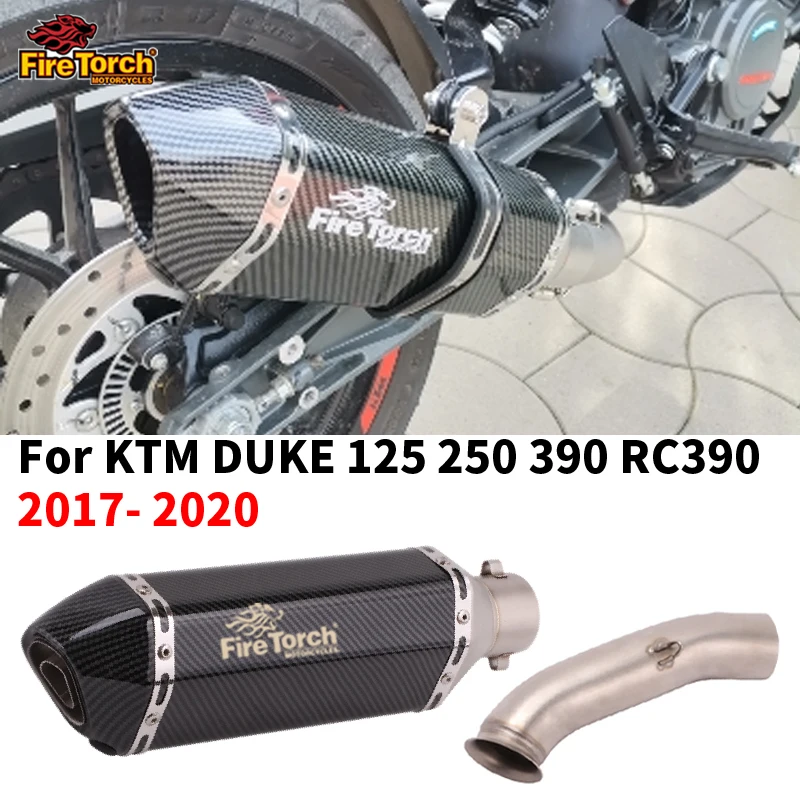 

Slip on For KTM DUKE 125 250 390 RC390 2017 18 2019 2020 51mm Motorcycle Exhaust System Muffler Escape Modified Middle Link Pipe