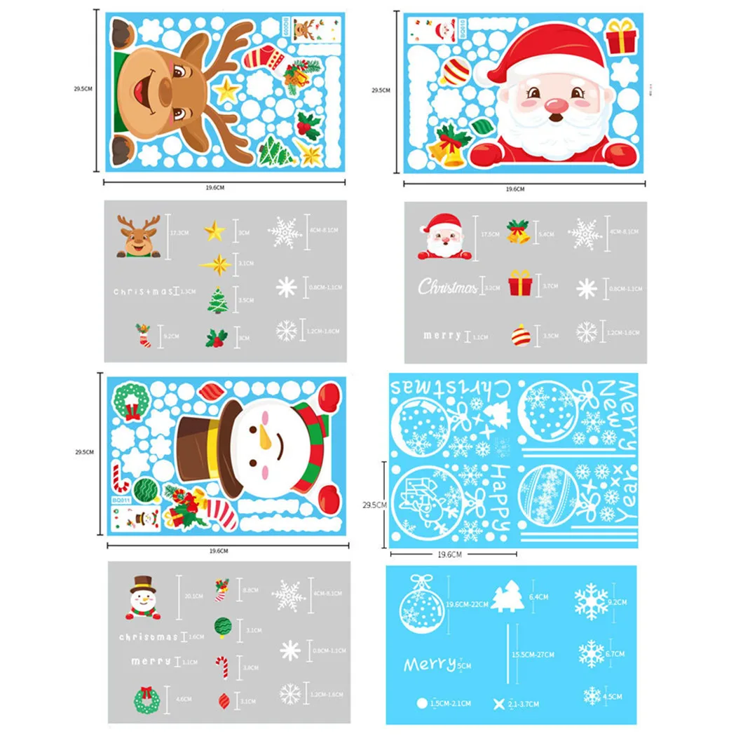 

Store Decal Christmas Sticker Wall Stickers Xmas Home Decor Merry Christmas Stickers PVC Removable Shop Decor Snowflake Hot Sale