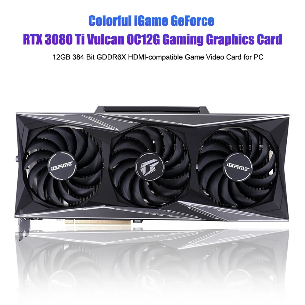 

Видеокарта Colorful iGame GeForce RTX 3080 Ti Vulcan OC12G игровая графическая карта 12 Гб 384 бит GDDR6X HDMI-совместимая игровая видеокарта для ПК