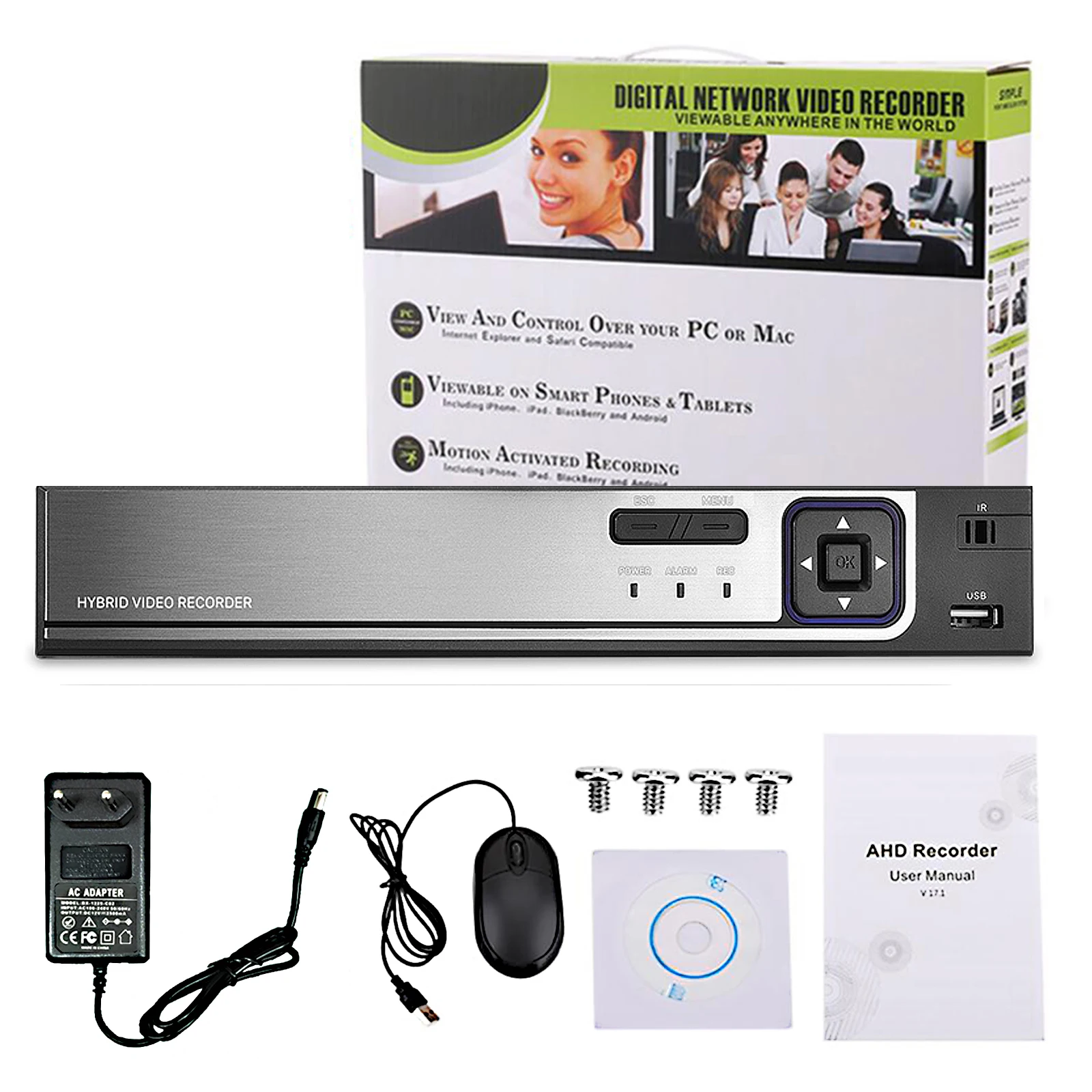 Видеорегистратор RUSFEIDA 8CH 4K-N 8MP(12.5fps) H.265 + 6 в 1 Гибридный для CVBS AHD XVI CVI TVI IP аналоговая