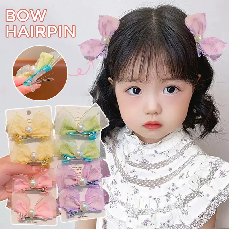 

Korean Pearl 3D Bow Rabbit Ears Children's Hairpin Baby Clip Seersucker Children Hairpin Cute Headdress Kids Headwear Wholesale