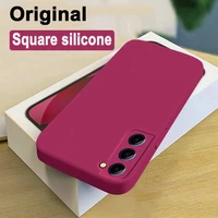 new liquid silicone phone case for samsung galaxy s22 s21 s20 ultra plus s20s21fe a72 a52note 20 10 soft thin case cover funda