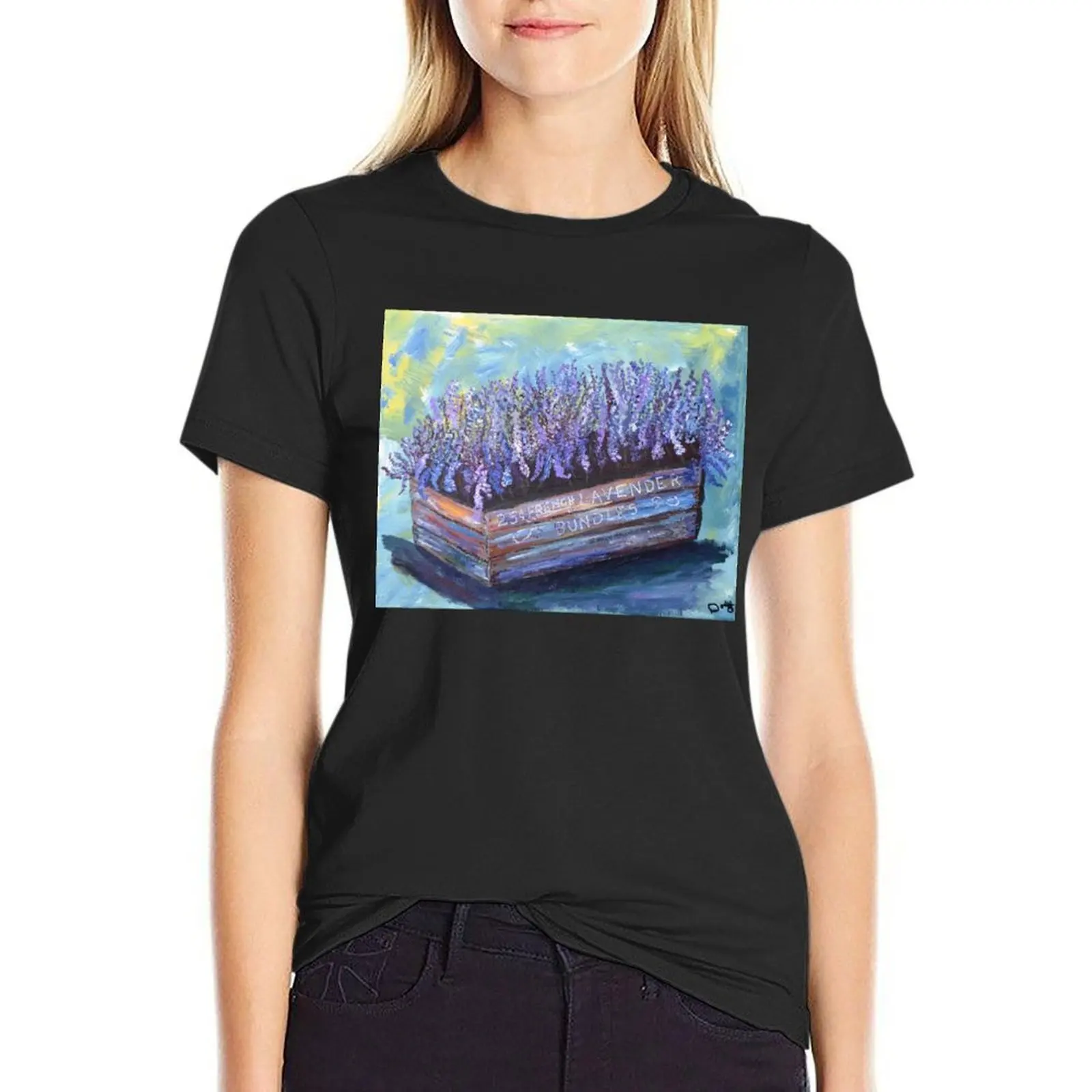Футболка Dody Denman женская с лавандовым цветком оригинальная Эстетическая одежда