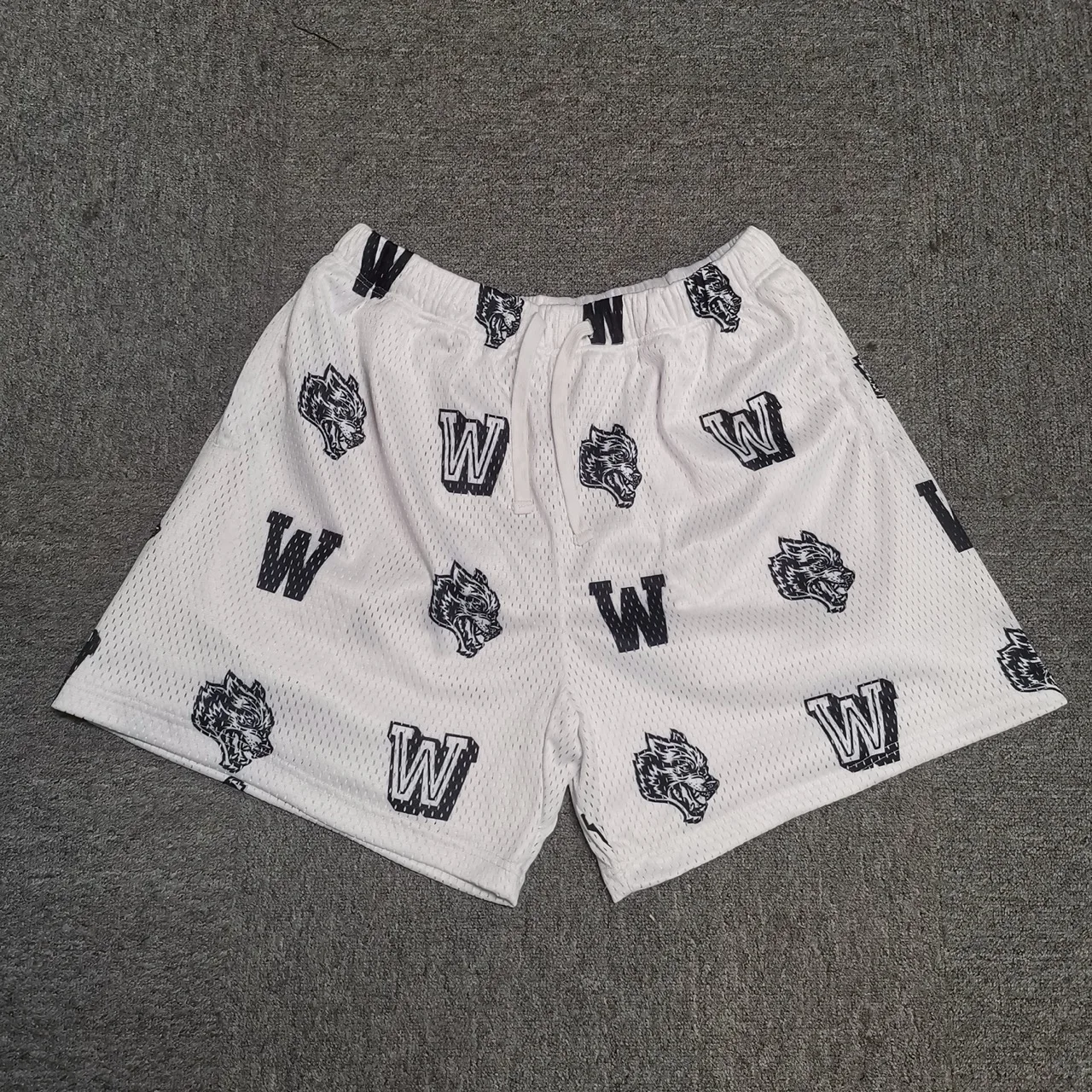 DARC Mesh Shorts Men Women Classic GYM Mesh Shorts Sport Shorts Wolves Print With Liner Double Layer US SIZE