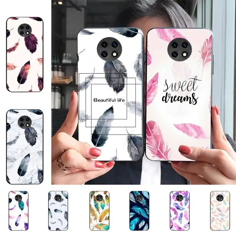 

Feather Phone Case For Redmi 9 5 S2 K30pro Silicone Fundas for Redmi 8 7 7A note 5 5A Capa