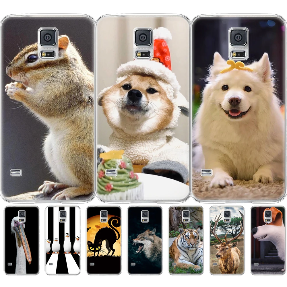 

For Samsung Galaxy S8 S9 PLUS S7 S6 S5 S4 S3 case Cover for Samsung Galaxy S7 S6 edge Case Siliconcat wolf tiger dog cute Animal