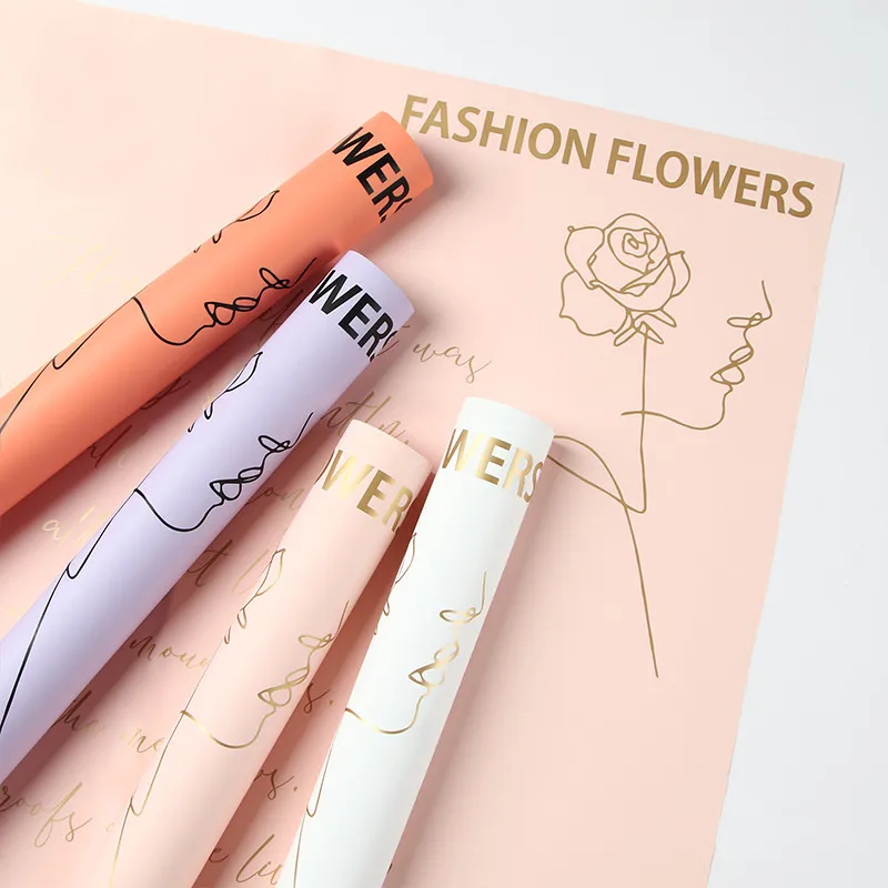 

20pcs Wedding/Birthday Creative Gift Packing Paper Rose Shop Wrapping Paper English Word Fashion Flower Art Pearlescent Material