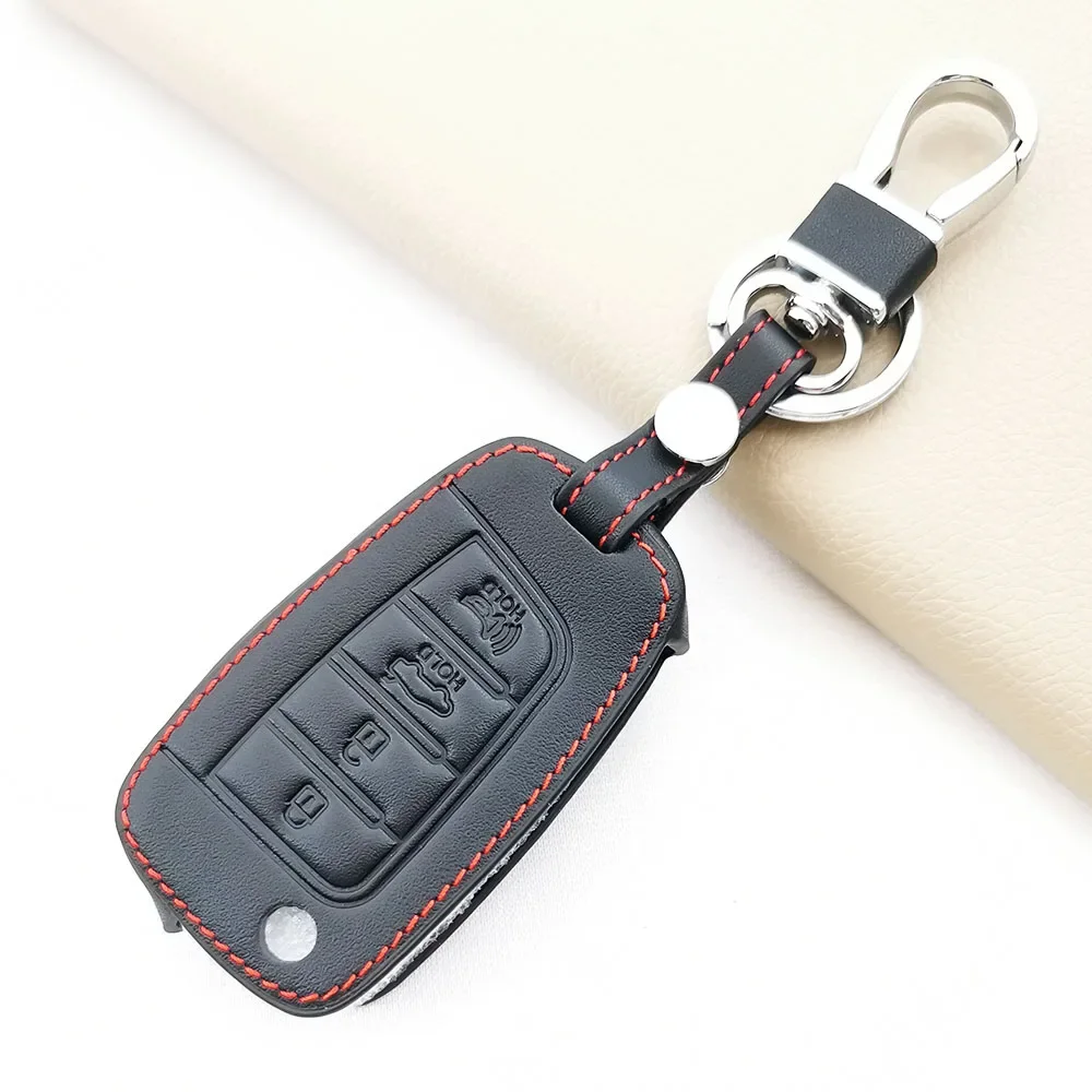 Кожаный флип-чехол для Hyundai Kona 2018 2019 с 4 кнопками