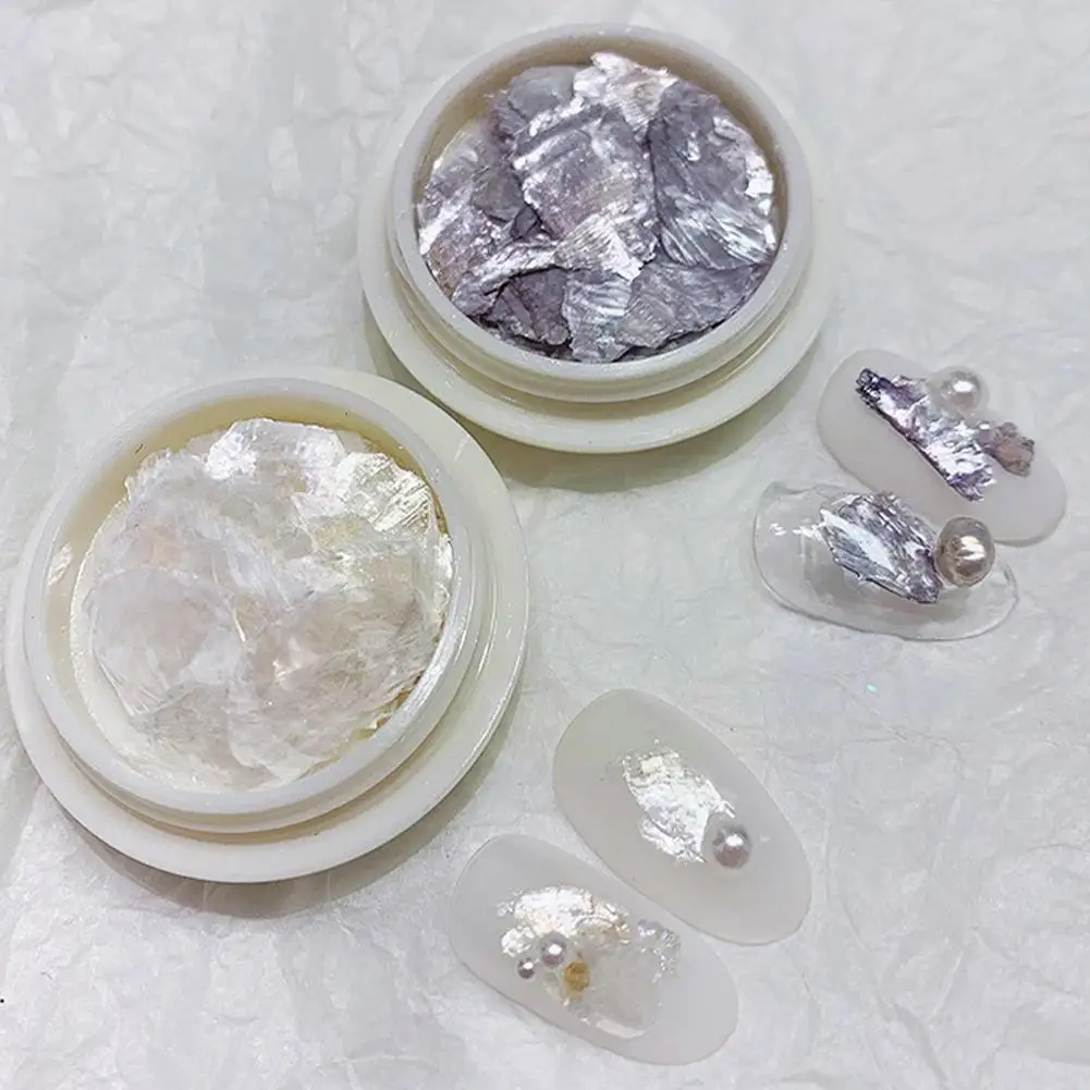 

1 Box Nail Decorations Natural Irregular Shells Large Colorful Manicure Fritillary Sequins Thin Accessories Flakes Mica Sup O1g0