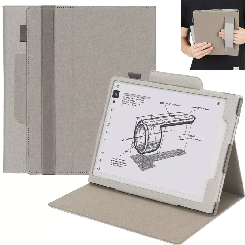 

2022NEW reMarkable 2 Case 10.3 inch Degital Paper Luxury Business Folio Cover for reMarkable 2 Paper Tablet with Hand Holder Bla