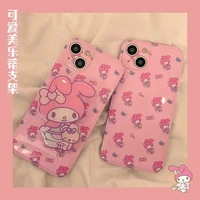 sanrio my melody cartoon with stand phone case for iphone 11 12 13 pro max x xs xr shockproof cover