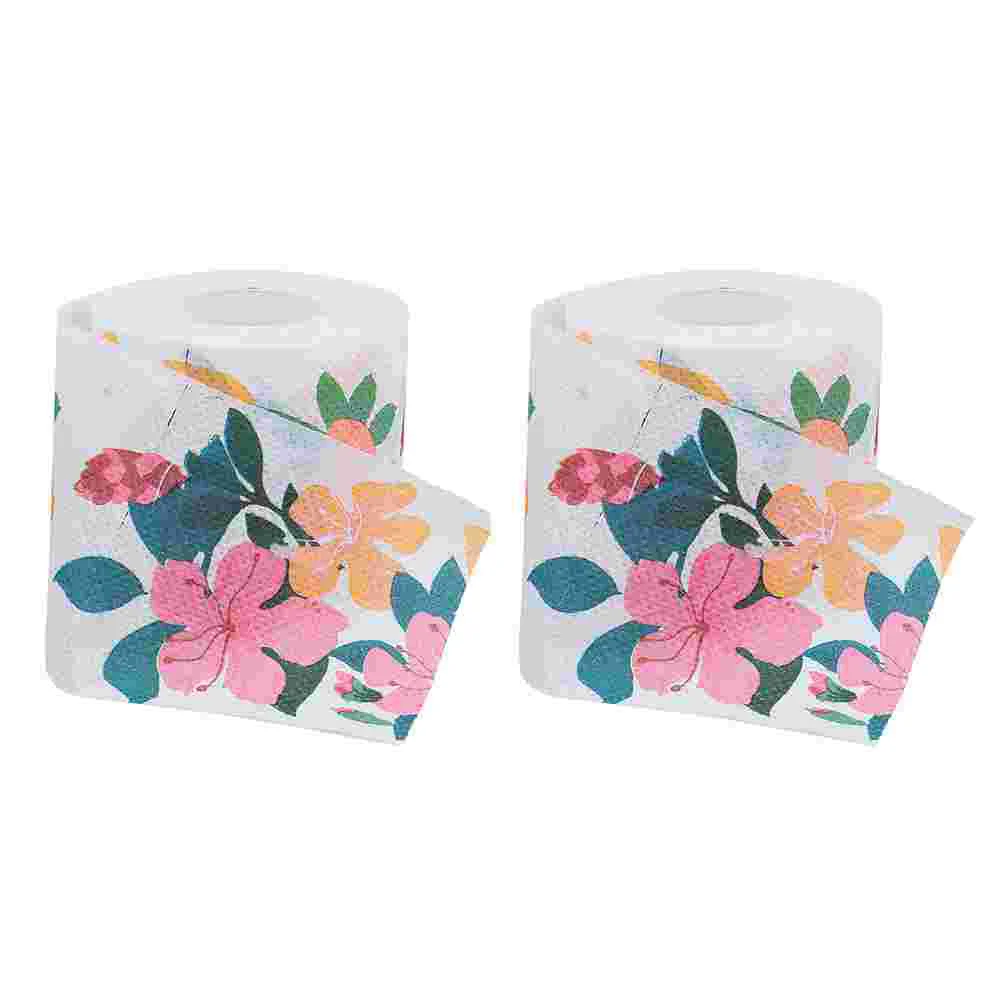 

Paper Toilet Tissue Roll Bathroom Funny Printed Napkin Novelty Gag Gift Facial Home Tissues Prank Printing Flower Napkins