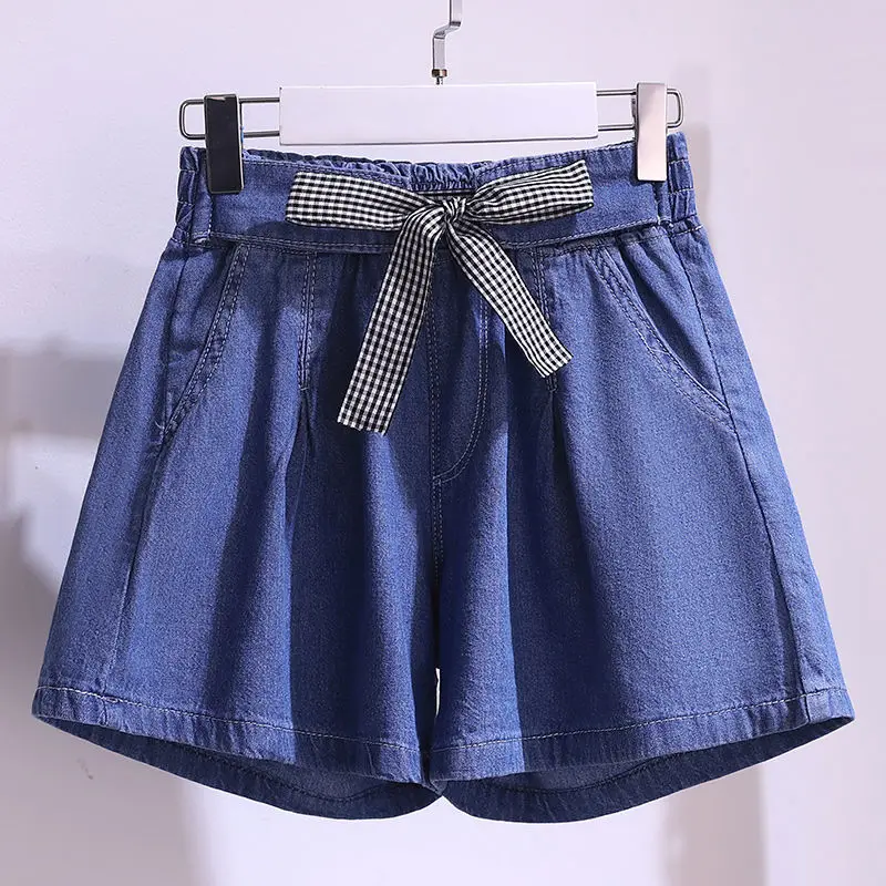 

Girls Casual Denim Shorts 2022 Summer New Fashion Simple Jeans Folds Loose Thin Soft Trousers Jeans Kids Short Pants