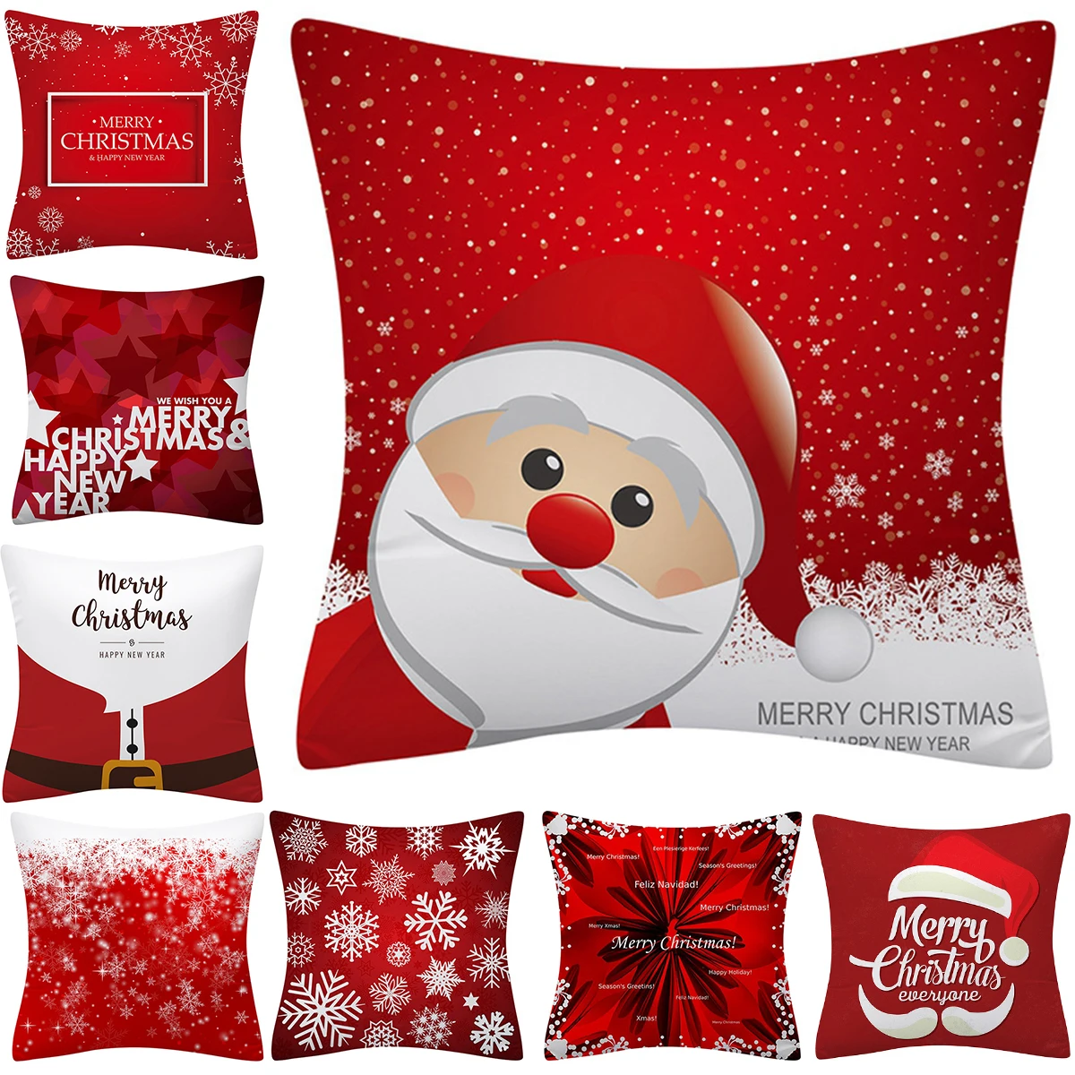 

LuanQI Xmas Cushion Cover Merry Christmas Decor For Home Santa Claus Christmas Ornament Gift Navidad 2022 Happy New Year 2023