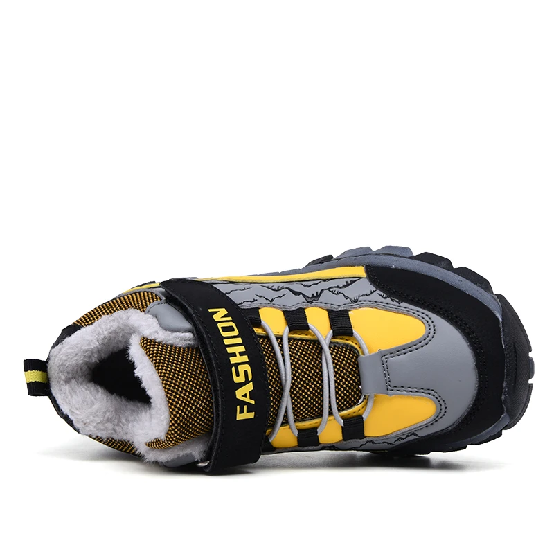 2022 Children Sneakers Winter Plush Boys Hiking Shoes Antislip Waterproof Tennis for Kids Warm Outdoor Girls Shoes Free Shipping