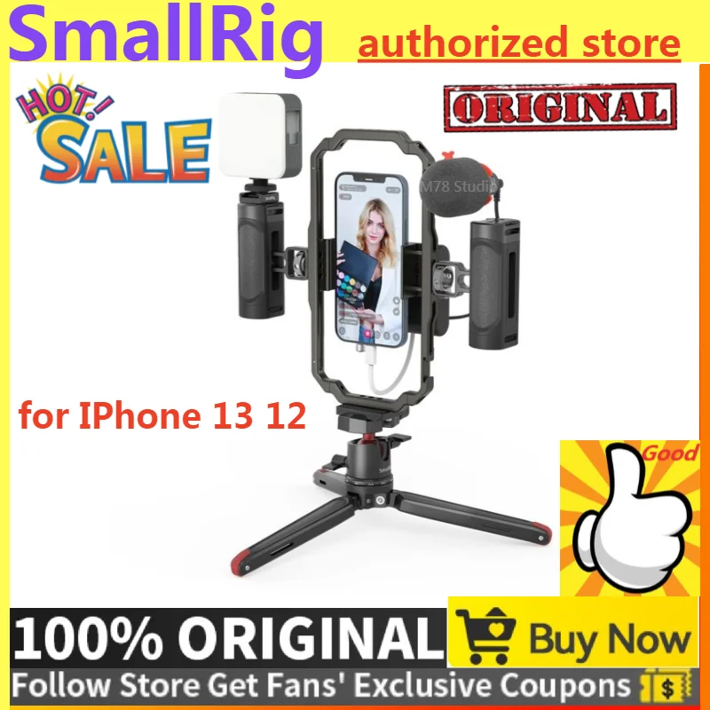 Универсальный Трипод для телефона SmallRig комплект видеосъемки с 2-мя ручками IPhone 13