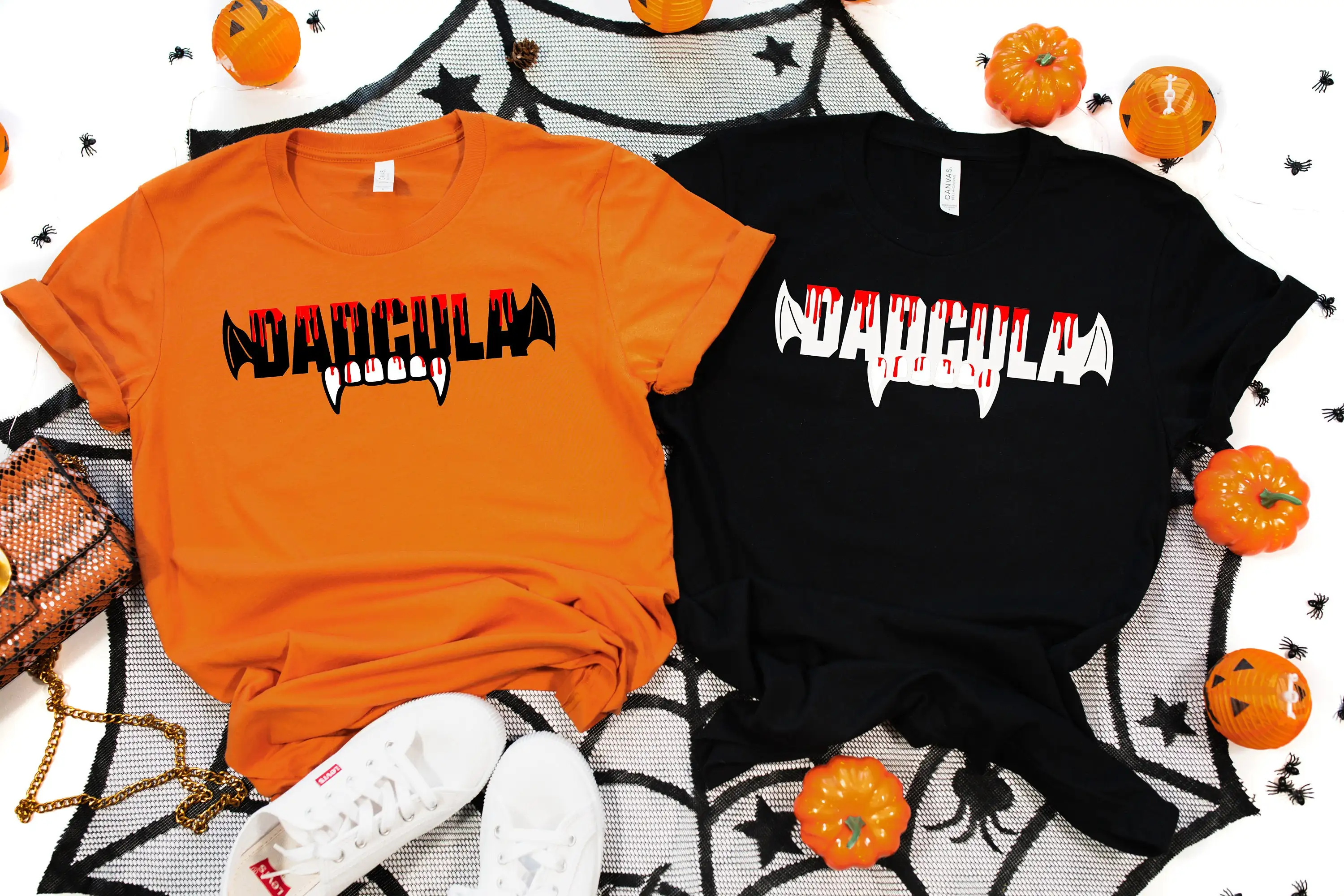 Футболка Dadcula Dad Halloween Vampire Happy Trick или TreaT Дракула для