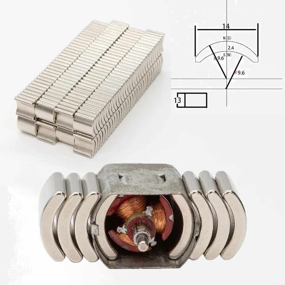 

80PCS 2/2.4mm thickness 80pcs 4WD Motor Magnet Galvanized NdFeB Motor Modification Magnet Tiles Replacement Parts for 130 Type