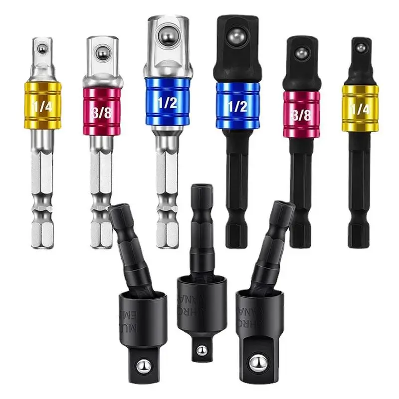 

9 шт., комплект адаптеров для дрели, дюйма