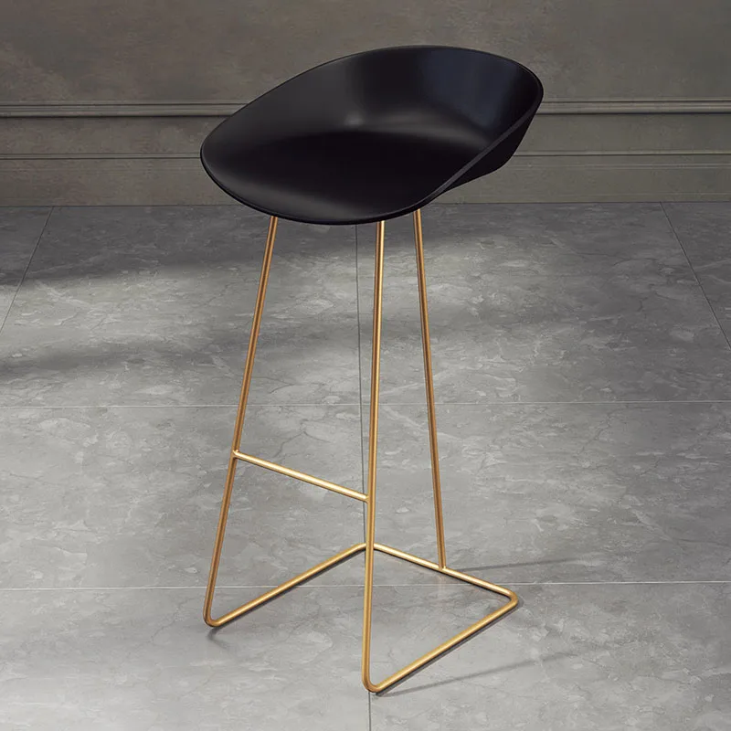 

Nordic Bar Stool High Chair Iron Kitchen Back Restaurant Office Dining Room Furniture Set Creative Bar Stools Luxury Furniture