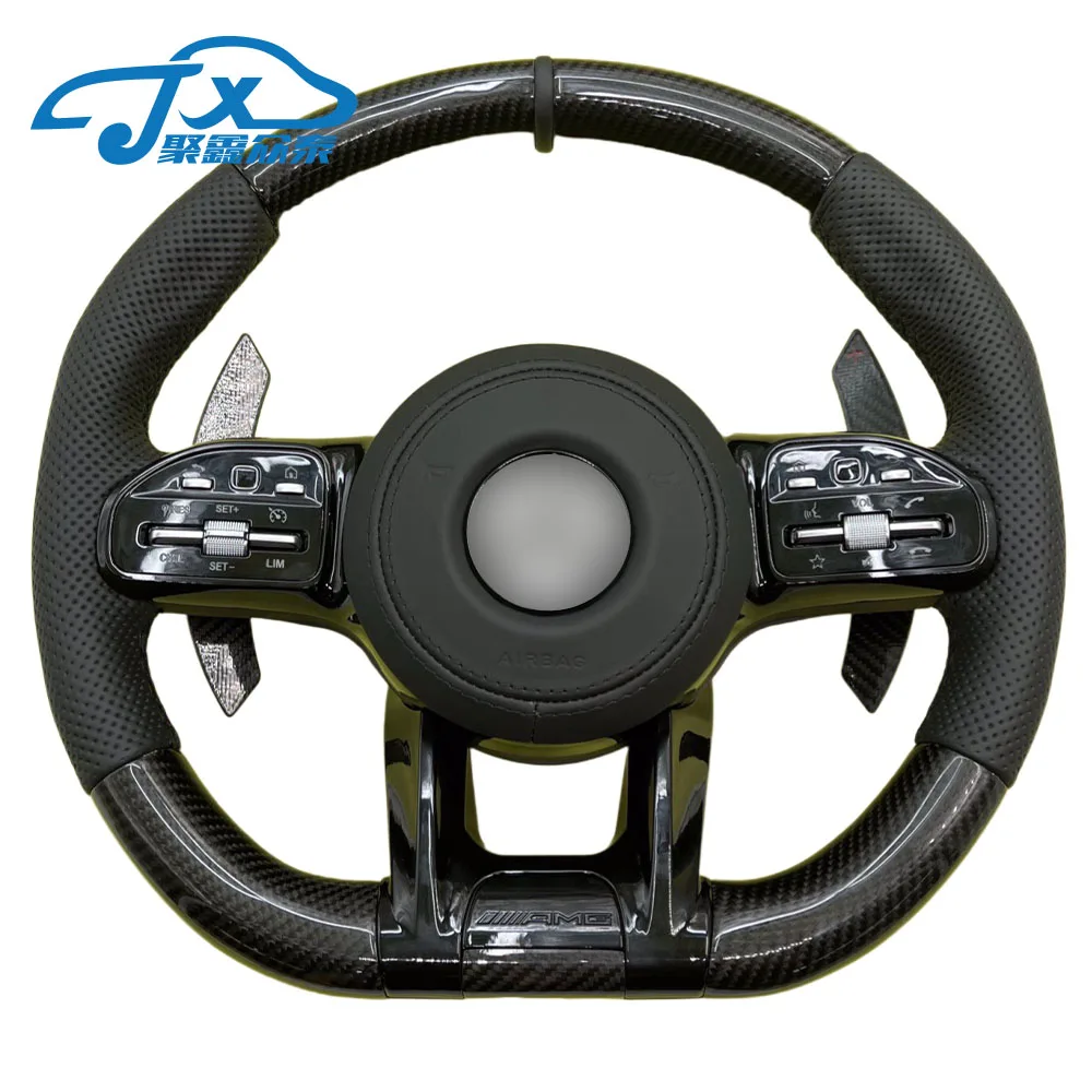 

For Benz Maybach AMG A-Class B-Class C-Class E-Class S-Class Leather carbon fiber multifunctional steering wheel assembly carbon