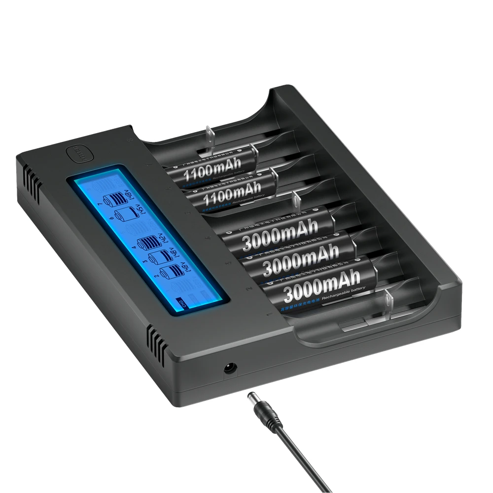 Аккумуляторная батарея PALO AA 1 2 в NIMH 2A Cell с 8 зарядными устройствами для 21700 18650 16340