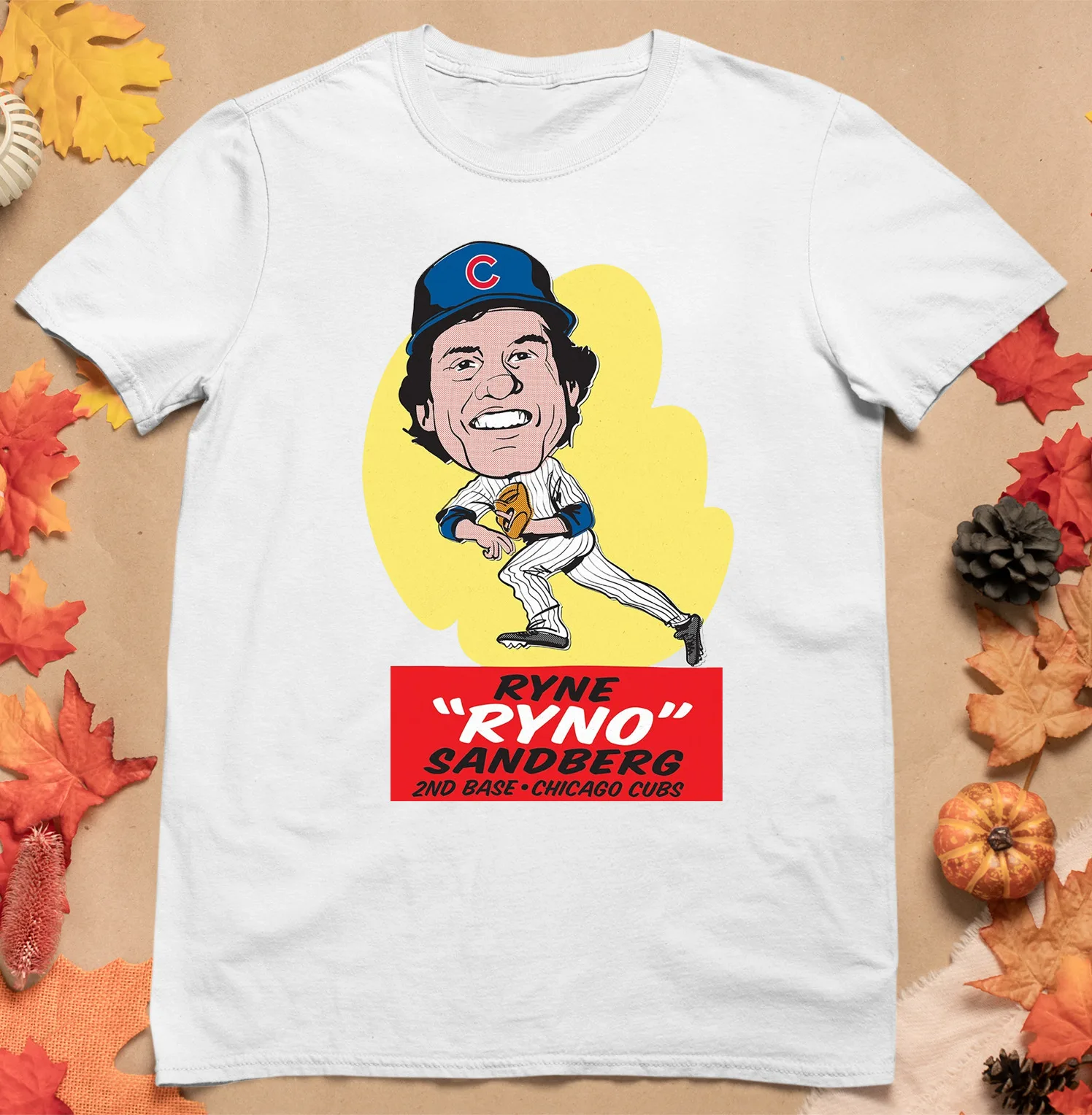 Белая хлопковая Футболка Ryne Sandberg с карикатурой все размеры от S до 5XL JJ4366