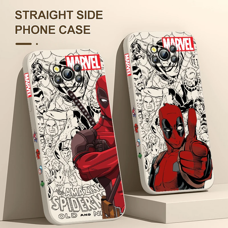 Чехол для телефона с супергероями Marvel Дэдпул Xiaomi Poco Cover X4 X3 F4 NFC M6 M5 M4 M3 GT S Pro 4G