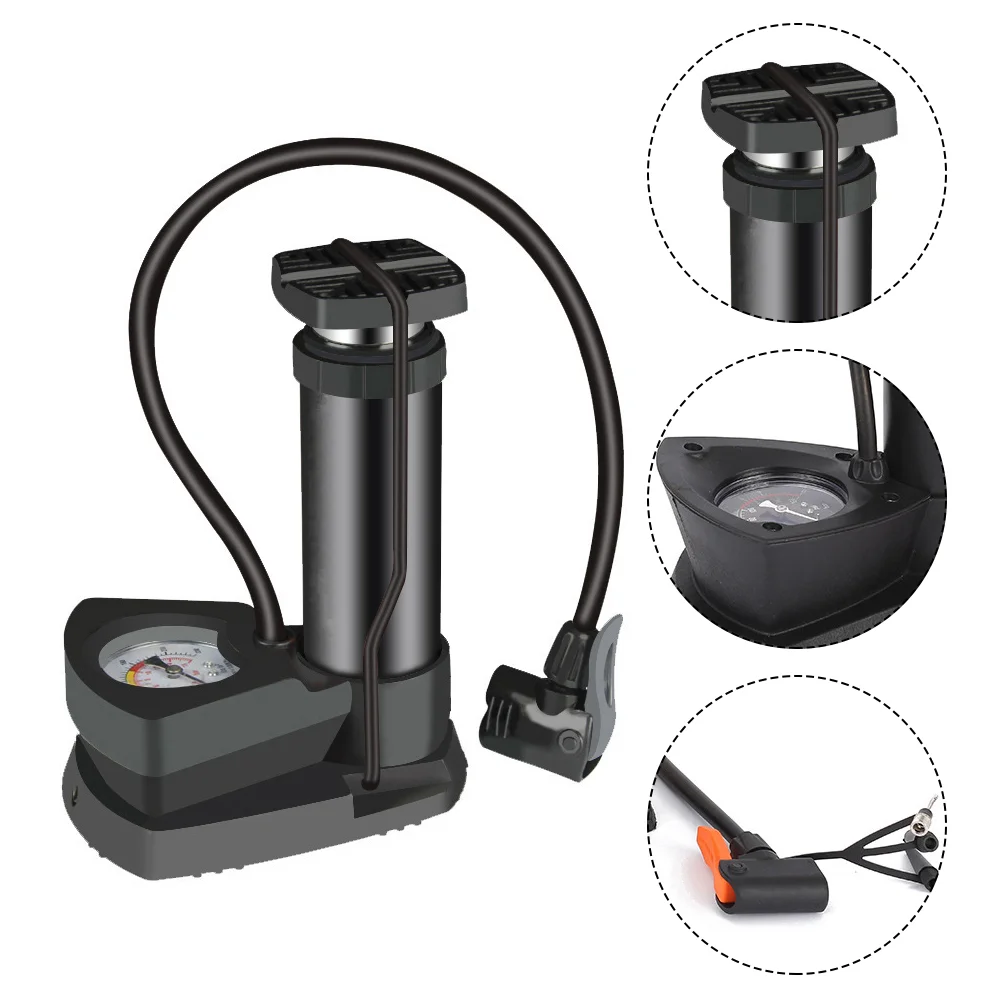 

Inflator Manual Tyre Compressor Bike Air Pumps Motorcycle Pressure Gauge Tire Car Inflatable High Scooter Inflating