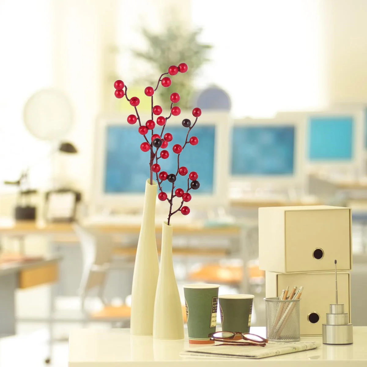 

Рождественская композиция из сосны, цветов, Падуба, ручная работа, зеленый венок, Цветочные Декоративные конусы, искусственные ягоды, стебл...