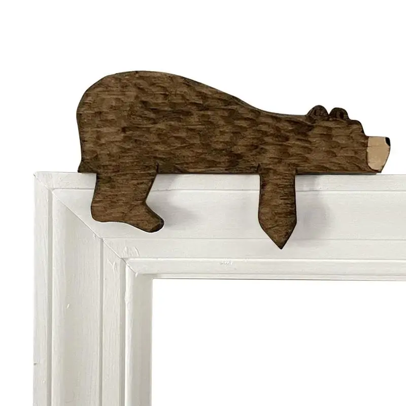 

Wooden Brown Bear Door Top Decoration Door Frame Decoration Hanging Art Door Case Furniture Miniatures