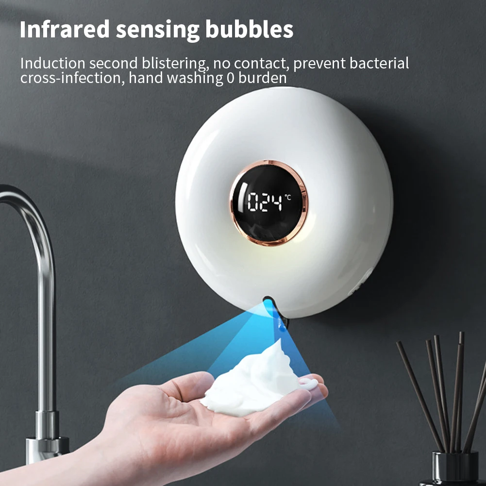 

Automatic Foam Soap Dispenser Touchless 300ml Soap Pump Smart Sensor Induction Hand Free Wall Mount for Offices Home Commercial