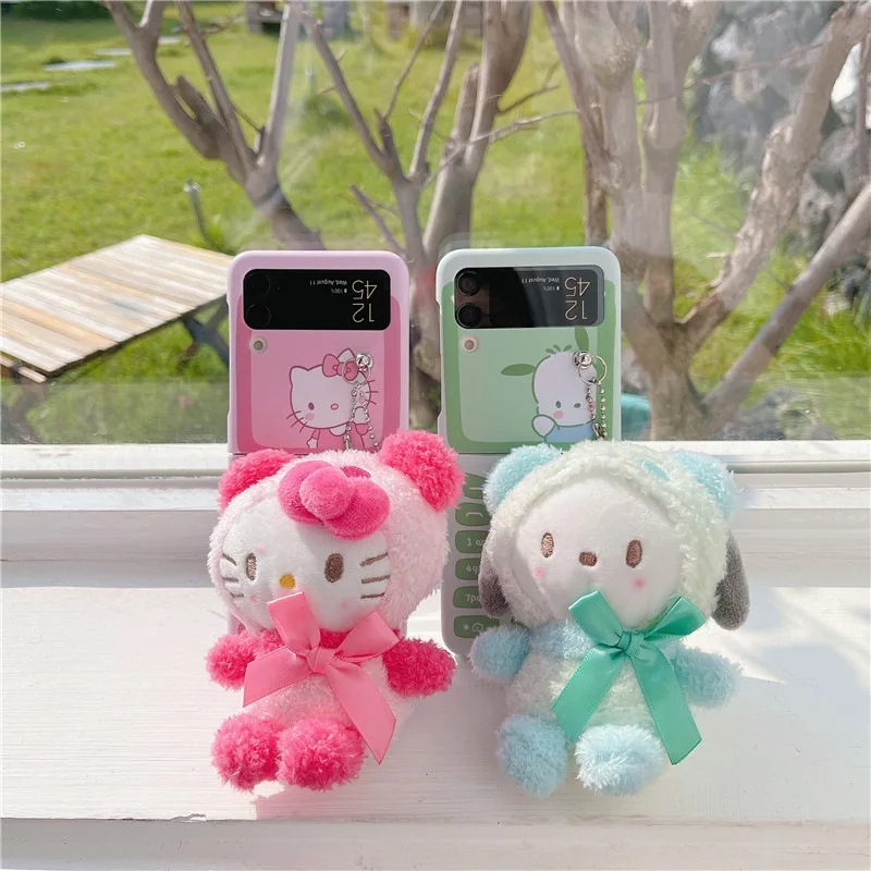 

Чехол для телефона Hello Kitty Sanrio Kuromi для Samsung Galaxy Z Flip4 Flip3, мультяшный ударопрочный чехол-накладка, чехлы с плюшевой куклой Cinnamoroll