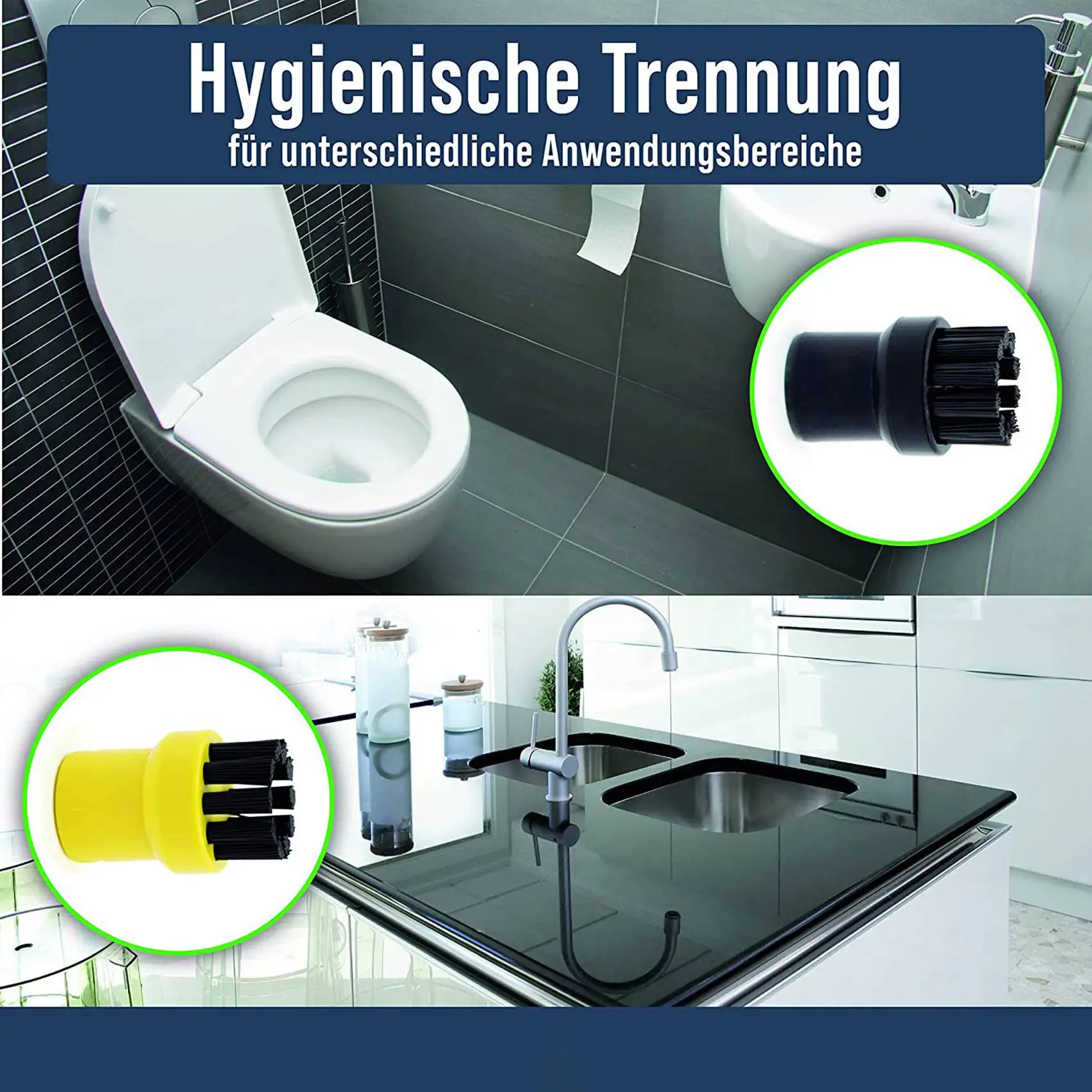 Набор круглых щеток [4 шт.] Подходит для аксессуаров пароочистителей Karcher круглой
