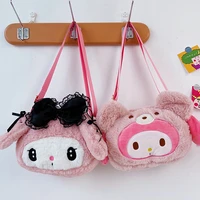 sanrio my melody kawaii backpacks cartoon anime doll cute plushie bag soft stuffed animals toys for girls birthday gifts toys