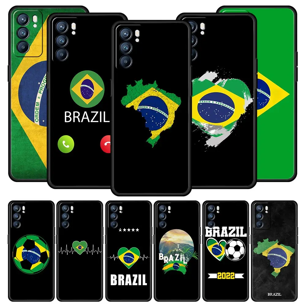 

Brazil Brazilian flag Football Case For Oppo Find X5 A54 A53 A52 A9 2020 A15 A95 A16 A76 A74 A12 Reno7 SE Reno6 Pro 5G Cover