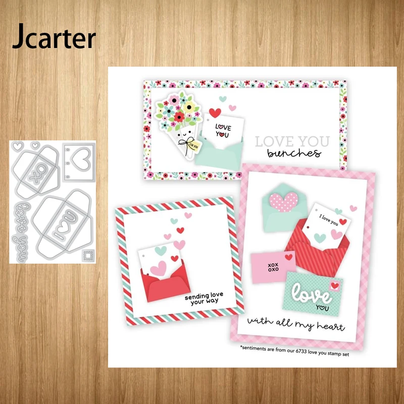 

2022 New Design Metal Cutting Dies Envelope Heart Craft Stencil Scrapbooking Tools Make Album Model Punch Blade Decor Template