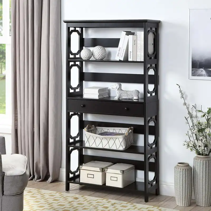 

Omega 5 Tier Bookcase with Drawer, Espresso